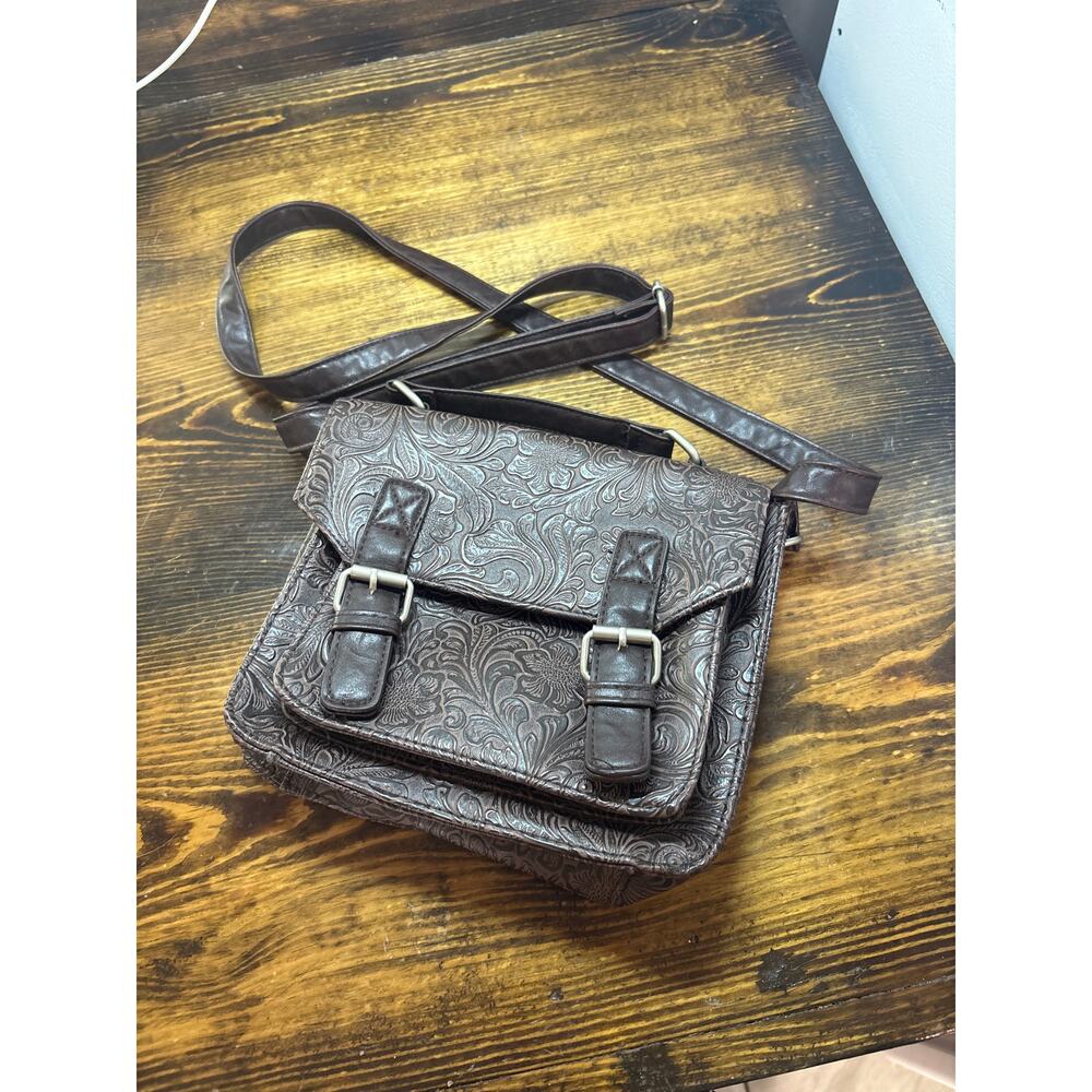 Mossimo Brown Embossed Crossbody Purse
